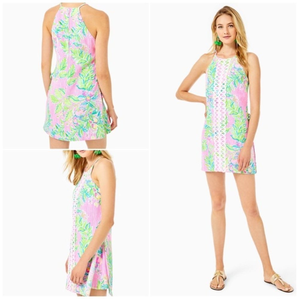 Lilly Pulitzer Pearl Romper Floral sleeveless pink green